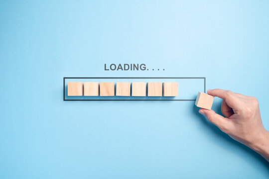Loading bar with wooden blocks