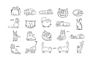 Collection of cats character for your design