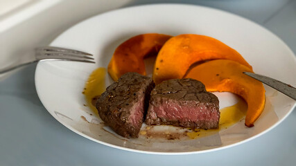 filet mignon with grilled pumpkin