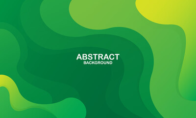 Fototapeta premium Abstract green wave background. Dynamic shapes composition. Vector illustration