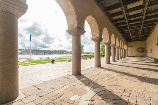 Stockholm stadshus red city hall outdoor empty