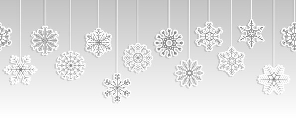 hanging snow stars banner for christmas greetings time