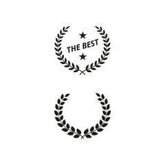 Laurel wreaths icons on white background.