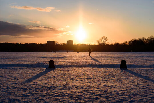 Hamburg Stadtpark sunrise