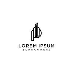 initial P letter logo vector monogram	