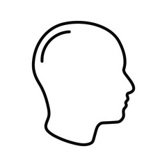 human head icon . Human head profile black shadow silhouette vector illustration color editable