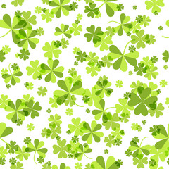 Fototapeta na wymiar St Patrick's Day background. Seamless shamrock pattern. Ireland symbol pattern. Vector illustration