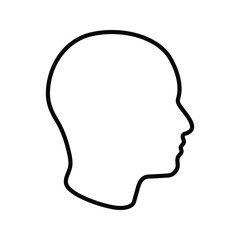 human head icon . Human head profile black shadow silhouette vector illustration color editable