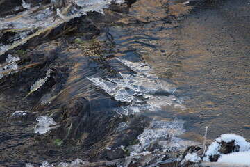bizarre Ice fragments in a Stream