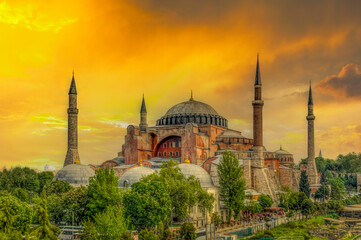 Hagia Sophia view in Istanbul - obrazy, fototapety, plakaty