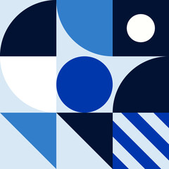 abstract background with circles. 
blue seamless pattern with geometric shapes. vector art. logo. icon. 