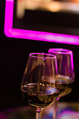 glass of wine in the bar