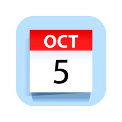 October 5. Calendar Icon. Vector Illustration.