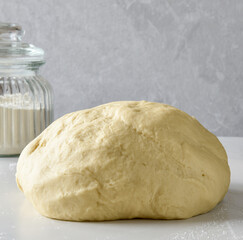 yeast dough on marble kichen board