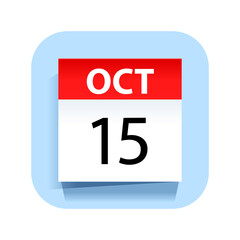 October 15. Calendar Icon. Vector Illustration.