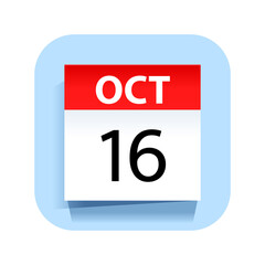 Fototapeta premium October 16. Calendar Icon. Vector Illustration.