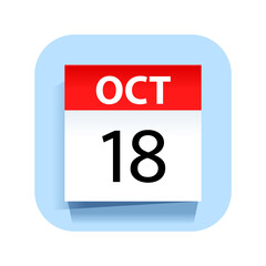 October 18. Calendar Icon. Vector Illustration.