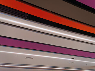 Obraz premium Low Angle View of Illuminated Colorful Ceiling Design