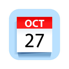 October 27. Calendar Icon. Vector Illustration.