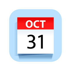 Fototapeta premium October 31. Calendar Icon. Vector Illustration.
