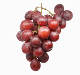  bunch of red grapes isolated on white
