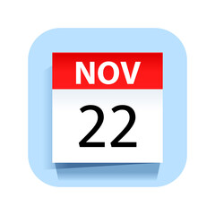 November 22. Calendar Icon. Vector Illustration.