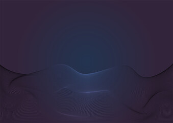 Navy blue background with wavy lines. Gradients used.