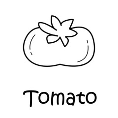 Badge  tomato with the inscription. Vector, eps
