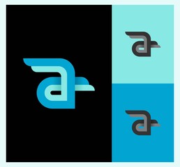 Letter A or AA logo design. blue A & A type icon