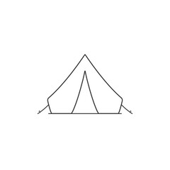 Tent black sign line icon. Vector illustration