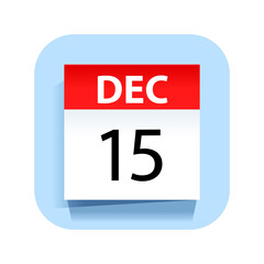 December 15. Calendar Icon. Vector Illustration.