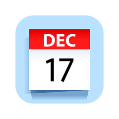 December 17. Calendar Icon. Vector Illustration.
