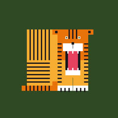 Tiger icon. Animal logo. Vector illustration. Creative concept.
