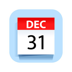 Fototapeta premium December 31. Calendar Icon. Vector Illustration.