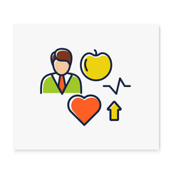 Lifestyle enhancing color icon. Personal growth concept. Self improvement and self realization. Way to success. Motivation. Quality of life. Isolated vector illustration