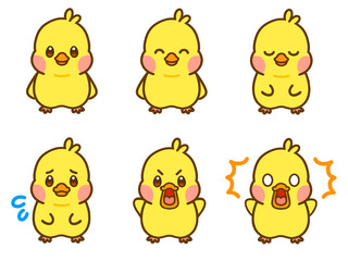 ひよこの正面イラストセット