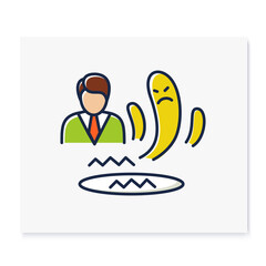 Fear zone color icon. Route to success. Self improvement and self realization. Business and career development. Fear fighting. Isolated vector illustration. Vector illustration