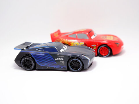 Jackson Storm and   Lightning Mcqueen. Villain of Cars 3. C7 Chevrolet Corvette. Cars 3. Lightning MCQUEEN. Toys car for Children. Pixar Cars movie.