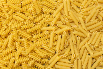 Pasta background, raw pasta,  
italian food  