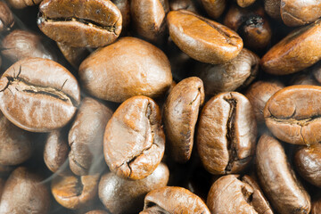 Steaming Coffee Beans