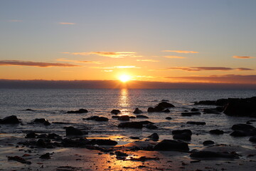 sunset over the sea, hebrides, scotland