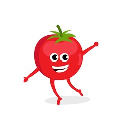 cute smiling tomato character