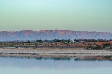 Hafeet Mountain Behind Zakhir Lake.