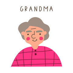 Grandmother icon. Vector illustration on white background. 