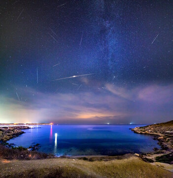 Meteors over Mgiebah in Malta
