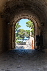 Fototapeta na wymiar The entrance to the Fortezza in Rethymnon Crete