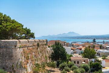 Fototapeta na wymiar View of the Rethymnon from the Fortezza. Crete, Greece.