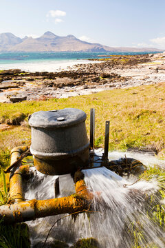 The Isle of Eigg off Scotland's west coast, shows the way forward to a renewable future. in 1997 the island was purchased from its fuedal landlord by the Eigg Heritage Trust, a par
