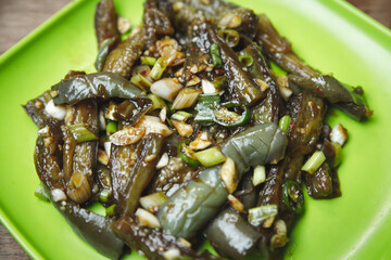 Hot and spicy stew eggplant in Korean style