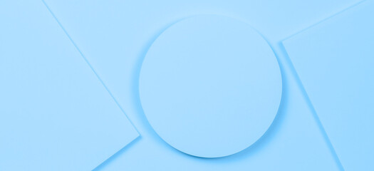 Abstract geometric shapes and lines light blue color paper texture banner background